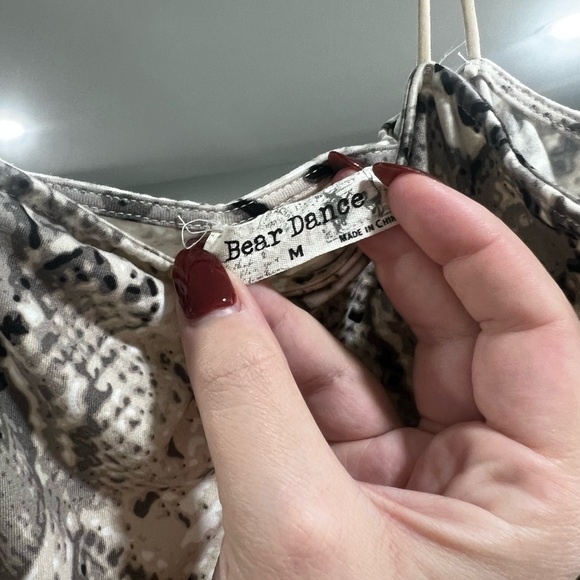Bear Dance Leopard Print Velvet Mini Dress Size M - Picture 3 of 3